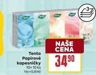 Papírové kapesníčky 3vrstvé Tento