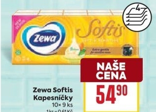 Papírové kapesníčky 4vrstvé Softis Zewa