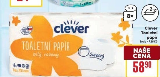 Toaletní papír 2vrstvý Clever