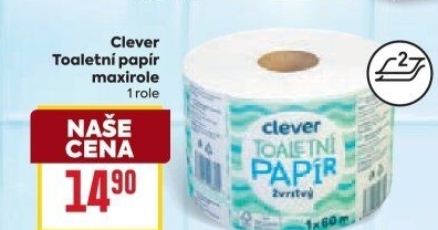 Toaletní papír 2vrstvý maxirole Clever