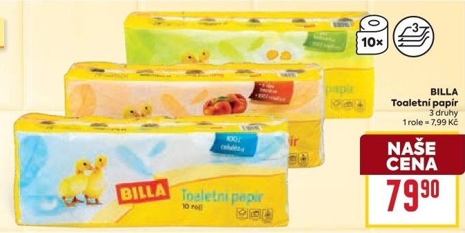 Toaletní papír 3vrstvý Billa