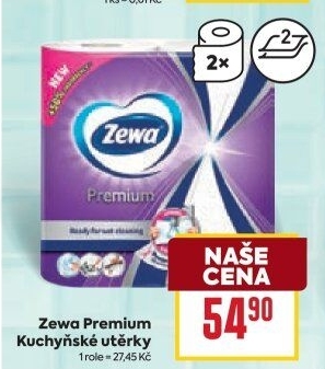 Utěrky kuchyňské 2vrstvé Premium Zewa