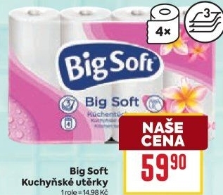 Utěrky kuchyňské 3vrstvé Big Soft