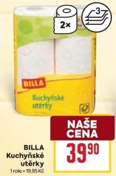 Utěrky kuchyňské 3vrstvé Billa