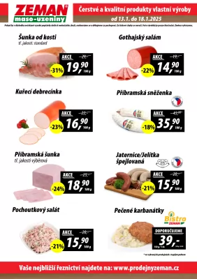 akční leták ZEMAN maso - uzeniny 13.1.2025-18.1.2025