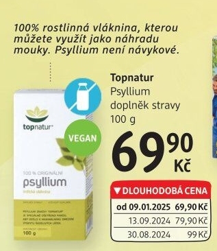 Doplněk stravy na podporu funkce střev Psyllium Topnatur