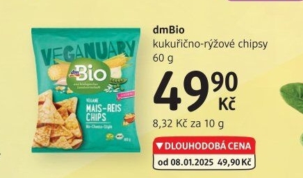 Kukuřično-rýžové chipsy vegan dm Bio