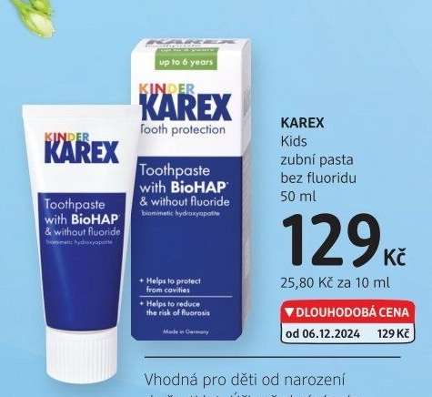 Pasta na zuby dětská Kids Karex
