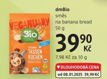 Směs na banánový chleba vegan dm Bio