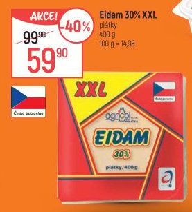 Sýr Eidam 30% Agricol