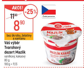 Tvarohový dezert Mazlík Váš Výběr