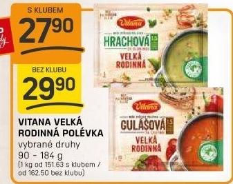 Instantní polévka Velká rodinná Vitana