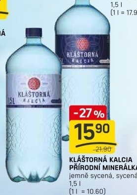 Minerální voda kalcia Kláštorná