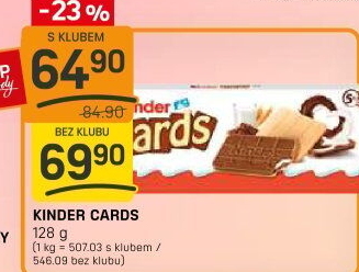 Sušenka s náplní Cards Kinder
