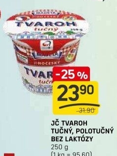 Tvaroh polotučný bez laktózy Jihočeský Madeta
