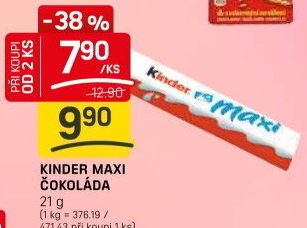 Tyčinka čokoládová mléčná Maxi Kinder