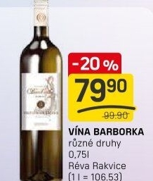 Vína Vinařství Barborka