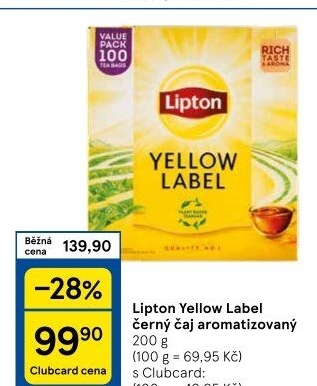 Černý čaj Yellow Label Lipton