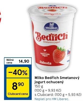 Jogurt Bedřich smetanový ochucený Milko