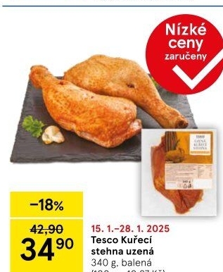 Kuřecí stehna uzená Tesco