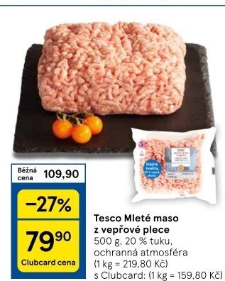 Maso mleté vepřové z plece Tesco