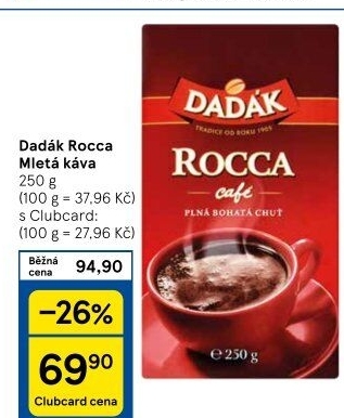 Mletá káva Rocca cafe Dadák
