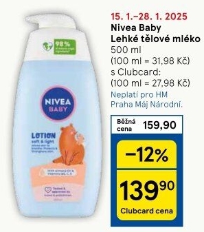 Tělové mléko dětské Nivea Baby