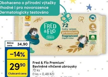Vlhčené ubrousky Premium Fred&amp