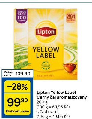Černý čaj Yellow Label Lipton