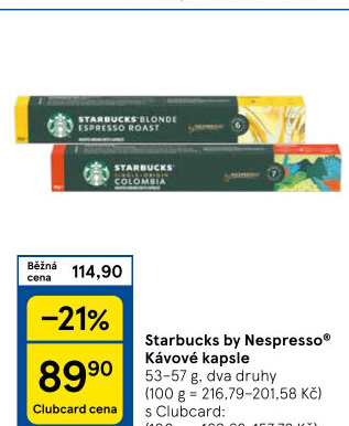 Kapsle Nespresso Starbucks