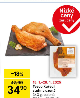 Kuřecí stehna uzená Tesco