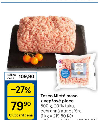 Maso mleté vepřové Tesco