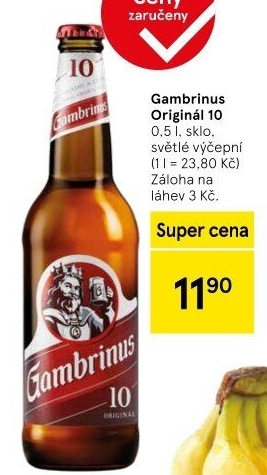 Pivo světlé výčepní Originál 10° Gambrinus
