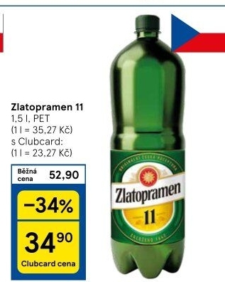 Pivo světlý ležák 11° Zlatopramen