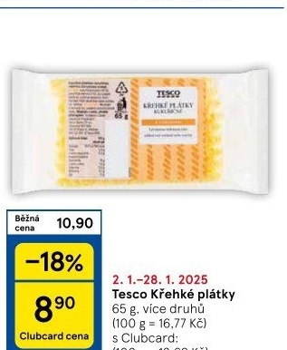 Plátky křehké Tesco