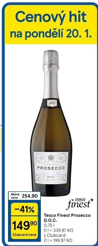 Prosecco brut DOC Tesco finest