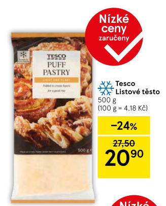 Těsto listové mražené Tesco