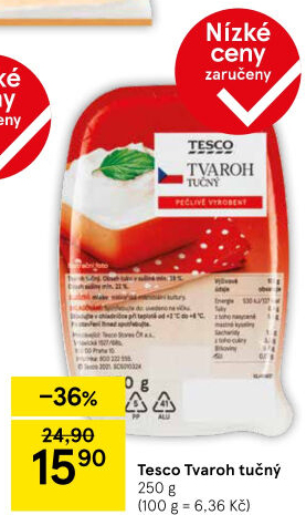 Tvaroh tučný Tesco