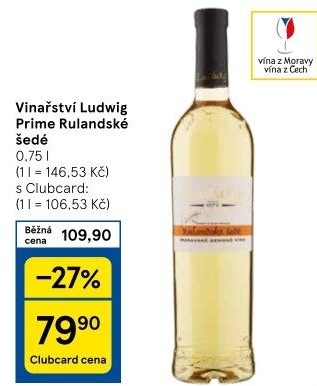 Víno Rulandské šedé Vinařství Ludwig