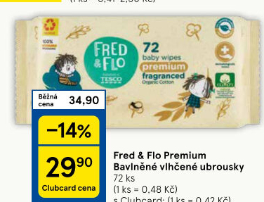 Vlhčené ubrousky Premium Fred&amp