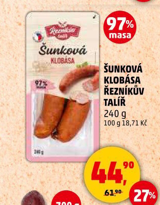 Šunková klobása Řezníkův talíř