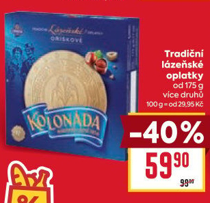 Lázeňské oplatky Kolonáda Opavia
