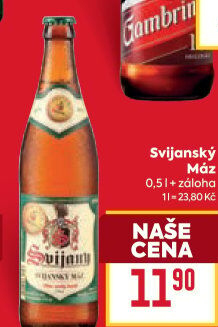 Pivo světlý ležák 11° Svijanský Máz Svijany