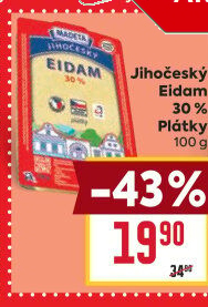 Sýr Eidam Jihočeský 30% Madeta