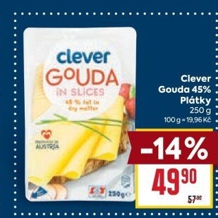Sýr Gouda 45% Clever