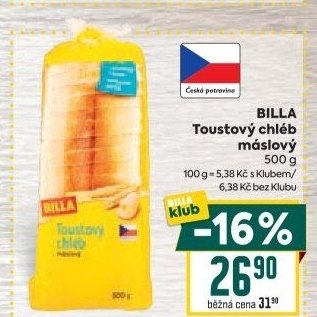 Toustový chléb Billa