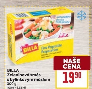 Zeleninová směs s bylinkovým máslem mražená Billa