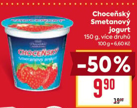 Jogurt smetanový ochucený Choceňský