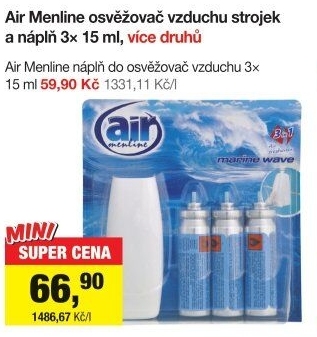 Osvěžovač vzduchu Air Menline - náplň