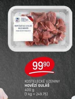 Hovězí maso na guláš Kostelecké uzeniny